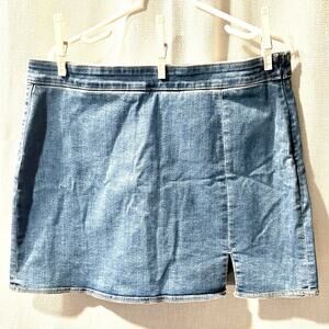 American Eagle Denim Miniskirt High-Rise Size 14 Blue Stretch